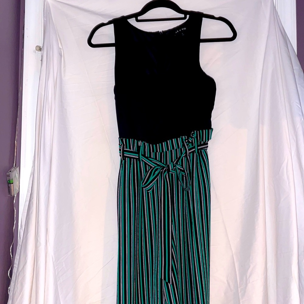 black and green jumpsuit (with a built-in belt)